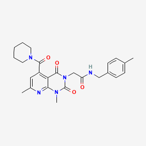 molecular formula C25H29N5O4 B4887441 2-[1,7-dimethyl-2,4-dioxo-5-(1-piperidinylcarbonyl)-1,4-dihydropyrido[2,3-d]pyrimidin-3(2H)-yl]-N-(4-methylbenzyl)acetamide 