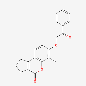 molecular formula C21H18O4 B4887462 6-methyl-7-(2-oxo-2-phenylethoxy)-2,3-dihydrocyclopenta[c]chromen-4(1H)-one 