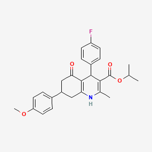 molecular formula C27H28FNO4 B4887487 isopropyl 4-(4-fluorophenyl)-7-(4-methoxyphenyl)-2-methyl-5-oxo-1,4,5,6,7,8-hexahydro-3-quinolinecarboxylate 
