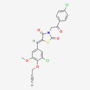 molecular formula C22H15Cl2NO5S B4887501 5-[3-chloro-5-methoxy-4-(2-propyn-1-yloxy)benzylidene]-3-[2-(4-chlorophenyl)-2-oxoethyl]-1,3-thiazolidine-2,4-dione 