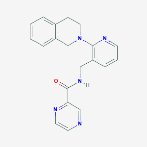 molecular formula C20H19N5O B4887567 N-{[2-(3,4-dihydro-2(1H)-isoquinolinyl)-3-pyridinyl]methyl}-2-pyrazinecarboxamide 