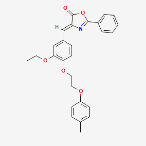 (4Z)-4-[[3-ethoxy-4-[2-(4-methylphenoxy)ethoxy]phenyl]methylidene]-2-phenyl-1,3-oxazol-5-one