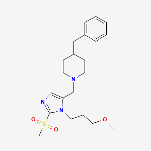 molecular formula C21H31N3O3S B4887635 4-benzyl-1-{[1-(3-methoxypropyl)-2-(methylsulfonyl)-1H-imidazol-5-yl]methyl}piperidine 