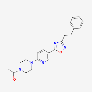 molecular formula C21H23N5O2 B4887644 1-acetyl-4-{5-[3-(2-phenylethyl)-1,2,4-oxadiazol-5-yl]-2-pyridinyl}piperazine 
