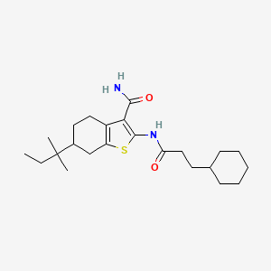 molecular formula C23H36N2O2S B4887665 2-[(3-cyclohexylpropanoyl)amino]-6-(1,1-dimethylpropyl)-4,5,6,7-tetrahydro-1-benzothiophene-3-carboxamide 