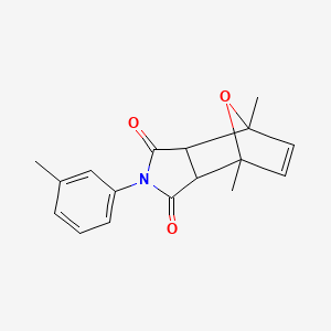 molecular formula C17H17NO3 B4887668 1,7-dimethyl-4-(3-methylphenyl)-10-oxa-4-azatricyclo[5.2.1.0~2,6~]dec-8-ene-3,5-dione 