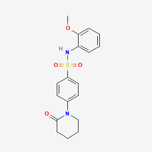 molecular formula C18H20N2O4S B4887695 N-(2-methoxyphenyl)-4-(2-oxo-1-piperidinyl)benzenesulfonamide 