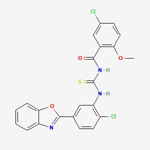 molecular formula C22H15Cl2N3O3S B4887746 N-({[5-(1,3-benzoxazol-2-yl)-2-chlorophenyl]amino}carbonothioyl)-5-chloro-2-methoxybenzamide 