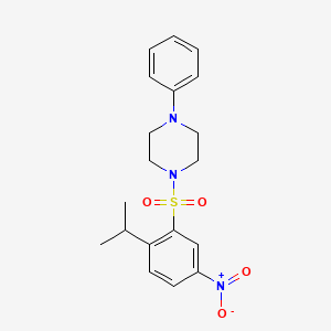 molecular formula C19H23N3O4S B4887761 1-[(2-isopropyl-5-nitrophenyl)sulfonyl]-4-phenylpiperazine 