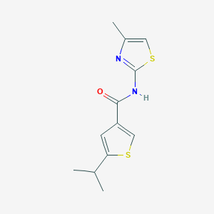 molecular formula C12H14N2OS2 B4887763 5-isopropyl-N-(4-methyl-1,3-thiazol-2-yl)-3-thiophenecarboxamide 
