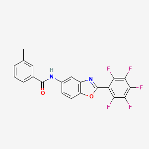 3-methyl-N-[2-(pentafluorophenyl)-1,3-benzoxazol-5-yl]benzamide