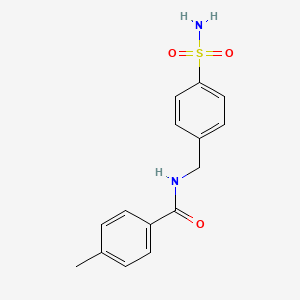 molecular formula C15H16N2O3S B4887790 N-[4-(aminosulfonyl)benzyl]-4-methylbenzamide 