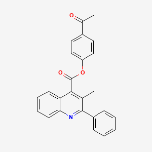 molecular formula C25H19NO3 B4887805 4-acetylphenyl 3-methyl-2-phenyl-4-quinolinecarboxylate 