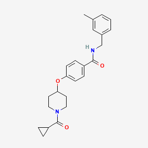 molecular formula C24H28N2O3 B4887828 4-{[1-(cyclopropylcarbonyl)-4-piperidinyl]oxy}-N-(3-methylbenzyl)benzamide 
