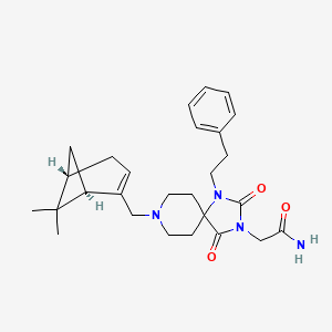 2-[8-{[(1R,5S)-6,6-dimethylbicyclo[3.1.1]hept-2-en-2-yl]methyl}-2,4-dioxo-1-(2-phenylethyl)-1,3,8-triazaspiro[4.5]dec-3-yl]acetamide