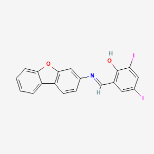 2-[(dibenzo[b,d]furan-3-ylimino)methyl]-4,6-diiodophenol