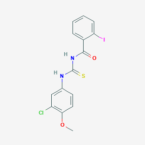 molecular formula C15H12ClIN2O2S B4887878 N-{[(3-chloro-4-methoxyphenyl)amino]carbonothioyl}-2-iodobenzamide 