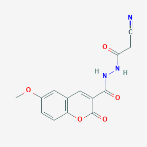 molecular formula C14H11N3O5 B4887889 N'-(cyanoacetyl)-6-methoxy-2-oxo-2H-chromene-3-carbohydrazide 