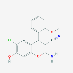 2-amino-6-chloro-7-hydroxy-4-(2-methoxyphenyl)-4H-chromene-3-carbonitrile
