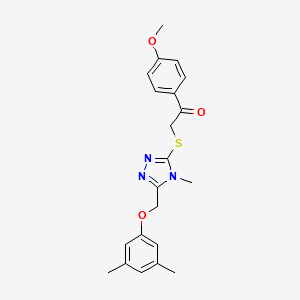 molecular formula C21H23N3O3S B4887912 2-({5-[(3,5-dimethylphenoxy)methyl]-4-methyl-4H-1,2,4-triazol-3-yl}thio)-1-(4-methoxyphenyl)ethanone 