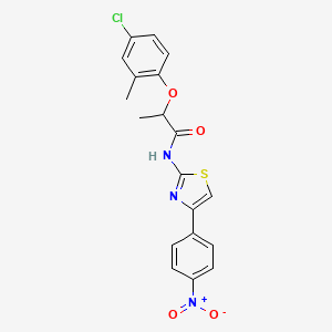 molecular formula C19H16ClN3O4S B4887933 2-(4-chloro-2-methylphenoxy)-N-[4-(4-nitrophenyl)-1,3-thiazol-2-yl]propanamide 