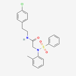 molecular formula C23H23ClN2O3S B4887937 N~1~-[2-(4-chlorophenyl)ethyl]-N~2~-(2-methylphenyl)-N~2~-(phenylsulfonyl)glycinamide 