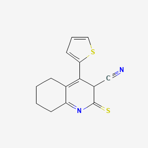 molecular formula C14H12N2S2 B4887944 4-(2-thienyl)-2-thioxo-2,3,5,6,7,8-hexahydro-3-quinolinecarbonitrile 