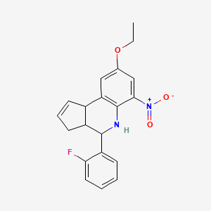 molecular formula C20H19FN2O3 B4887958 8-ethoxy-4-(2-fluorophenyl)-6-nitro-3a,4,5,9b-tetrahydro-3H-cyclopenta[c]quinoline 