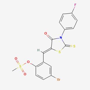 molecular formula C17H11BrFNO4S3 B4887988 4-bromo-2-{[3-(4-fluorophenyl)-4-oxo-2-thioxo-1,3-thiazolidin-5-ylidene]methyl}phenyl methanesulfonate 