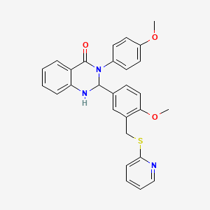3-(4-methoxyphenyl)-2-{4-methoxy-3-[(2-pyridinylthio)methyl]phenyl}-2,3-dihydro-4(1H)-quinazolinone