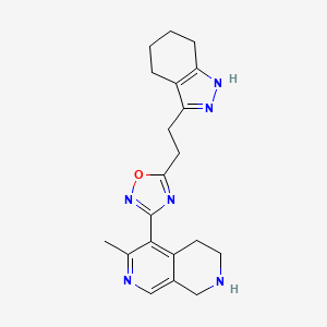 molecular formula C20H24N6O B4887994 6-methyl-5-{5-[2-(4,5,6,7-tetrahydro-2H-indazol-3-yl)ethyl]-1,2,4-oxadiazol-3-yl}-1,2,3,4-tetrahydro-2,7-naphthyridine bis(trifluoroacetate) 
