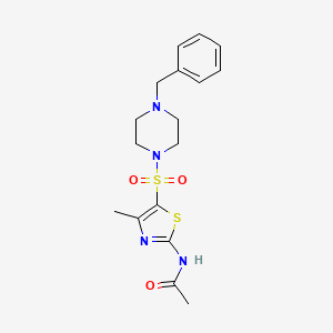 N-{5-[(4-benzyl-1-piperazinyl)sulfonyl]-4-methyl-1,3-thiazol-2-yl}acetamide