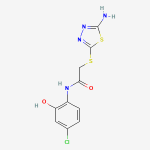 molecular formula C10H9ClN4O2S2 B4888016 2-[(5-amino-1,3,4-thiadiazol-2-yl)thio]-N-(4-chloro-2-hydroxyphenyl)acetamide 