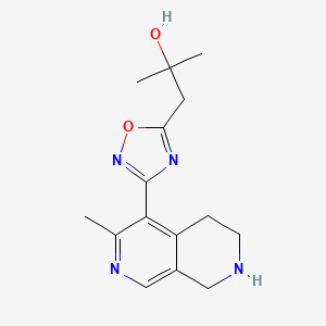 molecular formula C15H20N4O2 B4888017 2-methyl-1-[3-(3-methyl-5,6,7,8-tetrahydro-2,7-naphthyridin-4-yl)-1,2,4-oxadiazol-5-yl]-2-propanol trifluoroacetate (salt) 
