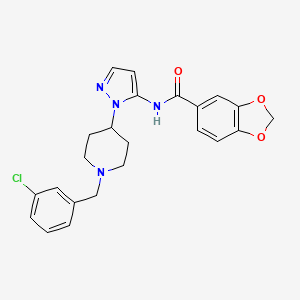 molecular formula C23H23ClN4O3 B4888042 N-{1-[1-(3-chlorobenzyl)-4-piperidinyl]-1H-pyrazol-5-yl}-1,3-benzodioxole-5-carboxamide 