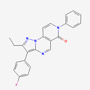 molecular formula C23H17FN4O B4888121 2-ethyl-3-(4-fluorophenyl)-7-phenylpyrazolo[1,5-a]pyrido[3,4-e]pyrimidin-6(7H)-one 