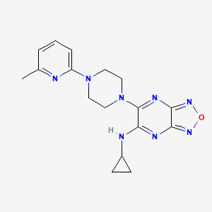 molecular formula C17H20N8O B4888130 N-cyclopropyl-6-[4-(6-methyl-2-pyridinyl)-1-piperazinyl][1,2,5]oxadiazolo[3,4-b]pyrazin-5-amine 