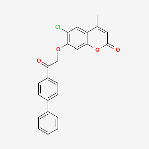 molecular formula C24H17ClO4 B4888138 7-[2-(4-biphenylyl)-2-oxoethoxy]-6-chloro-4-methyl-2H-chromen-2-one 