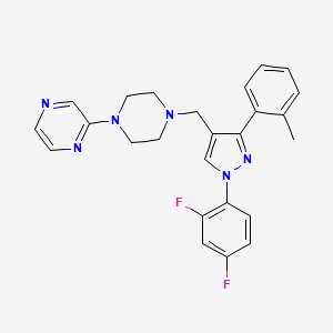 molecular formula C25H24F2N6 B4888141 2-(4-{[1-(2,4-difluorophenyl)-3-(2-methylphenyl)-1H-pyrazol-4-yl]methyl}-1-piperazinyl)pyrazine 