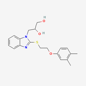 molecular formula C20H24N2O3S B4888156 3-(2-{[2-(3,4-dimethylphenoxy)ethyl]thio}-1H-benzimidazol-1-yl)-1,2-propanediol 