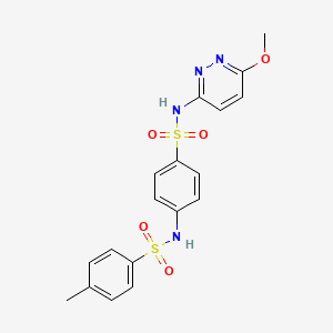 molecular formula C18H18N4O5S2 B4888170 N-(4-{[(6-methoxy-3-pyridazinyl)amino]sulfonyl}phenyl)-4-methylbenzenesulfonamide 