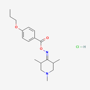 molecular formula C18H27ClN2O3 B4888175 1,3,5-trimethyl-4-piperidinone O-(4-propoxybenzoyl)oxime hydrochloride 