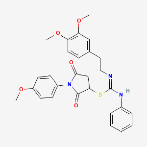 1-(4-methoxyphenyl)-2,5-dioxo-3-pyrrolidinyl N-[2-(3,4-dimethoxyphenyl)ethyl]-N'-phenylimidothiocarbamate