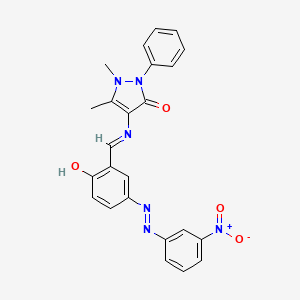 molecular formula C24H20N6O4 B4888224 4-({2-hydroxy-5-[(3-nitrophenyl)diazenyl]benzylidene}amino)-1,5-dimethyl-2-phenyl-1,2-dihydro-3H-pyrazol-3-one 
