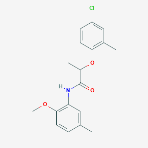 molecular formula C18H20ClNO3 B4888243 2-(4-chloro-2-methylphenoxy)-N-(2-methoxy-5-methylphenyl)propanamide 