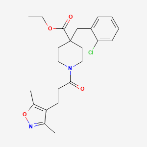 molecular formula C23H29ClN2O4 B4888253 ethyl 4-(2-chlorobenzyl)-1-[3-(3,5-dimethyl-4-isoxazolyl)propanoyl]-4-piperidinecarboxylate 
