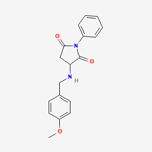 molecular formula C18H18N2O3 B4888261 3-[(4-methoxybenzyl)amino]-1-phenyl-2,5-pyrrolidinedione 