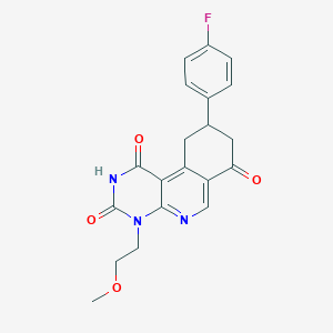 molecular formula C20H18FN3O4 B4888267 9-(4-fluorophenyl)-4-(2-methoxyethyl)-9,10-dihydropyrimido[4,5-c]isoquinoline-1,3,7(2H,4H,8H)-trione 