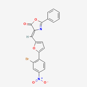 molecular formula C20H11BrN2O5 B4888289 4-{[5-(2-bromo-4-nitrophenyl)-2-furyl]methylene}-2-phenyl-1,3-oxazol-5(4H)-one 
