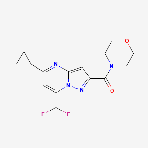 molecular formula C15H16F2N4O2 B4888311 5-cyclopropyl-7-(difluoromethyl)-2-(4-morpholinylcarbonyl)pyrazolo[1,5-a]pyrimidine 